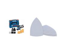 Bosch Professional GSS 160 MULTI - Lijadora orbital (3 platos 140, 160 y Delta, en L-BOXX) + 10x Set de malla de lija Expert M480, para Madera dura, Pintura sobre madera, Accesorio