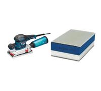 Bosch Professional GSS 280 AVE, Lijadora orbital (350 W, vibration control, plato lijador 226 x 114 mm, en caja) + 1x Expert Taco de Doble Densidad, para Madera, 80 x 133 mm, incl. Malla Abrasiva