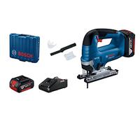 Bosch Professional GST 185 LI - Sierra de calar inalámbrica (18 V, 2 baterías de 4,0 Ah, cargador, 0-3500 carreras/min, profundidad de corte en madera: 125 mm, estuche de plástico)