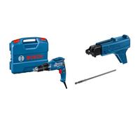 Bosch Professional GTB 6-50 - Atornillador para placa de yeso (Ø máx. tornillo 6 mm, en maletín) + GMA 55 - Depósito para atornillador de placa de yeso (para cintas de tornillos autoperforantes)