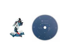 Bosch Professional GTM 12 JL - Sierra circular de mesa combinada (1800 W, 3800 rpm, Ø disco de sierra 305 mm, láser, en caja) + Hoja de sierra circular Expert for Multi Material, 305 x 30 x 2,4 mm, 96