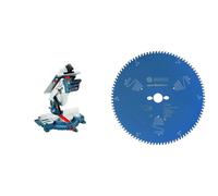 Bosch Professional GTM 12 JL - Sierra circular de mesa combinada (1800 W, 3800 rpm, Ø disco de sierra 305 mm, láser, en caja) + Disco de sierra circular CSB Expert Aluminium: 305x30x96D