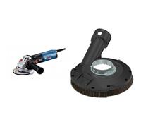 Bosch Professional GWS 14-125 - Amoladora angular (1400 W, 11500 rpm, Ø disco 125 mm, Antivibration, KickBack Control, en caja) + 1 campana de extracción Pro (Ø 115, 125 mm, accesorio)