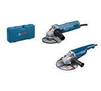 Bosch Professional GWS 22-230 J + GWS 880 - Set amoladoras angulares (Ø 230 mm + Ø 115 mm, en maletín), Azul