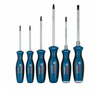 Bosch Juego de destornilladores B 1600A02CV3 – 6 piezas (Phillips, Plano, Torx, Pozidriv, en caja)