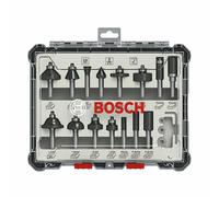 Bosch Professional Juego de 15 fresas mixtas con vástago de 6 mm - 2607017471