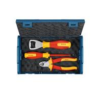 Bosch Professional Juego de herramientas manuales de 3 piezas (incl. 1 destornillador VDE (PH1), 1 cúter lateral diagonal VDE (160 mm) y 1 abridor de botellas, en L-Boxx Mini)