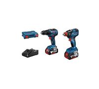 Bosch Professional KIT COMBO 2 HERRAMIENTAS 18V: GDX 18V-200 + GSR 18V-55 + GBA 18V 2x4.0Ah + GAL 18V-40