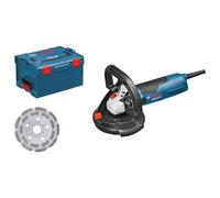 Bosch Professional lijadora de hormigón GBR 15 CAG (incl. vaso de amolar de diamante 125 mm, 3 coronas de cepillo de repuesto, llave de dos agujeros acodada, L-BOXX)