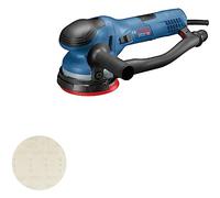 Bosch Professional lijadora excéntrica GET 55-125 (potencia 550 W, velocidad en vacío: 3300-7800 rpm, incl. plato lijador, 1 disco lijador, anillo prot., tubo soplado, empuñ. auxiliar, llave Allen)
