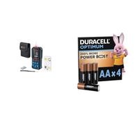 Bosch Professional medidor láser GLM 50-27 C (Alcance: hasta 50 m, Robusto, IP65, Transferencia de Datos Mediante Bluetooth, 2 Pilas AA, Correa de sujeción + Duracell Optimum Pack de 4 AA
