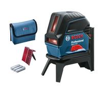 Bosch Nivel láser profesional GCL 2-15 – láser rojo, 15 m, puntos de plomada, RM 1, estuche