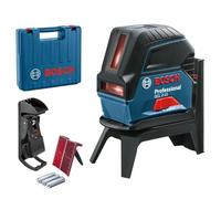 Bosch Professional Nivel láser GCL 2-15 (láser rojo, interior, con puntos de plomada, alcance: 15 m, 3 pilas AA, soporte giratorio RM 1, placa reflectora láser, estuche de protección, maletín)