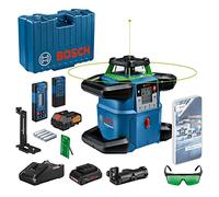 Bosch Professional Nivel láser giratorio sistema de 18V GRL 650 CHVG (láser verde, nivelación exterior, 1 batería 18 V 4,0 Ah + cargador, función aplicación, alcance: 650 m, en maletín de transporte)