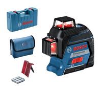 Bosch Professional Nivel láser GLL 3-80 – láser rojo, interior, alcance 30 m, 4 pilas AA, maletín