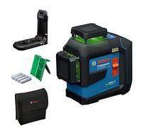 Bosch Professional Nivel láser GLL 80-33 G (soporte LB 10, láser verde, alcance de hasta 30 metros, doble fuente de alimentación, 4 pilas LR6 de 1,5 V, bolsa protectora)