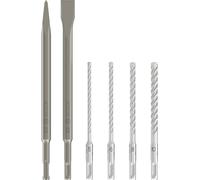 Bosch Professional Set 6 Unidades de Brocas y cinceles SDS Plus Ligero (para hormigón y mampostería, Accesorios para Martillo perforador) - Amazon Edition