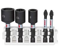Bosch Professional Set De 5 Puntas De Atornillar Impact Control Y Llaves De Vaso (Pick And Click, Accesorio Para Taladro De Impacto)