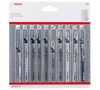Bosch Professional Set de Hojas de sierra de calar 10 uds Clean (para madera y laminado, accesorios para sierras de calar con vástago en T)