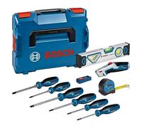 Bosch Professional Set de herramientas 13 piezas (6 destornilladores, cinta 5 m, nivel burbuja 25 cm)