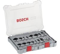 Bosch Set mixto de fresas para ruteadora 2 607 017 471 – 15 piezas, madera, vástago Ø 6 mm