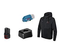 Bosch Sudadera calefactable GHH 12+18V XA con GAA 12V-21, GBA 12V 2.0Ah, GAL 12V-20 Talla L