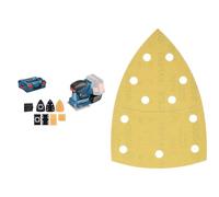 Bosch Professional System GSS 18V-10 - Lijadora orbital a batería (3 platos lijadores, sin batería, en L-BOXX) + 10x Lijas Expert C470 (Madera dura, Pintura sobre madera, 102x62, 93mm, grano 180)