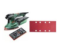 Bosch - PSM 200 AES - Multilijadora + Juego de hojas de lija de 10 piezas para lijadora orbital