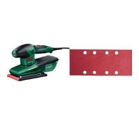 Bosch - PSS 200 AC - Lijadora orbital + 2 609 256 A86 - Juego de hojas de lija de 10 piezas para lijadora orbital