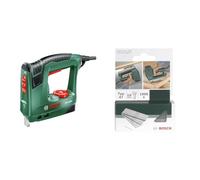 Bosch PTK 14 EDT - Grapadora eléctrica válida para grapas y clavos, 240 W, 240 V & 2 609 255 813 - Clavo tipo 48 (pack de 1000)