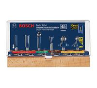 BOSCH RBS006 - Juego surtido de 6 brocas multiusos con punta de carburo de 1/4 pulgadas con estuche de almacenamiento incluido para aplicaciones en recto, recorte, bordes decorativos, carpintería de