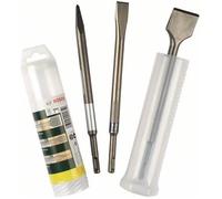 Bosch Set 3 SDS más Cinceles - Juego de Cinceles SDS-plus, 3 Piezas