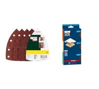 Bosch Set de 25 hojas de lija para varios materiales (grano 40/80/120/180, accesorios) + 3x Tacos Expert S471 convencionales (para Madera blanda, Pintura sobre madera, 69 x 97 x 26 mm, accesorios)