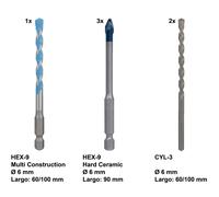 BOSCH Set de Brocas: 3 para Porcelánico, 2 para Hormigón y 1 Multicon 6mm
