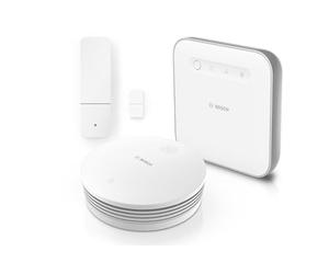 Bosch Smart Home Paquete básico de protección antirrobo, formado por el Detector Humo II y Contacto Puerta/Ventana II, con Control en la App Compatible Apple Homekit