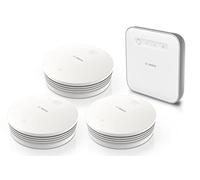 Bosch Smart Home Set de Aviso de Incendios, 3x Detector de Humo II, 1x Controller II