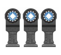 BOSCH Starlock OSL114C-3 - Paquete de 3 cuchillas oscilantes multiherramienta oscilante de metal y más carburo para cortar barra de hierro, metal, madera con clavos, paneles de yeso y azulejos