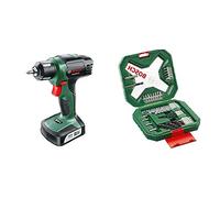 Bosch Taladro atornillador a batería EasyDrill 12 + Bosch X-Line - Maletín de 34 unidades para taladrar y atornillar
