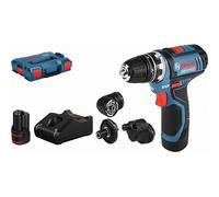 Bosch Atornillador batería GSR 12V-15 FC FlexiClick (2x2.0Ah, cargador GAL 12V-40, L-BOXX)