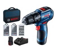 Bosch - Taladro atornillador AKU 12V con accesorios, 2x batería 2,0 Ah Li-Ion, cargador 06019G9101