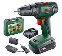 Bosch - Taladro atornillador AKU 18V, 2x batería 1,5 Ah Li-Ion, cargador 06039D4002