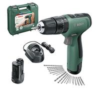 Bosch Taladro percutor a batería EasyImpact 1200 2 baterías, sistema de 12 V, 19 accesorios, en maletín de transporte