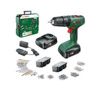 Bosch - Taladro Percutor a Batería - EasyImpact 18V-40 con 241 Accesorios y Maletin Systembox- 18V, 40Nm, Incluye 2 Baterías 1.5Ah y Cargador AL18V-10 Diy