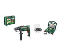 Bosch Taladro percutor eléctrico EasyImpact 630, 630 W, en maletín de transporte + Maletín X-line con 50 unidades para taladrar y atornillar + set de fijación con 173 unidades