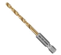 BOSCH TI2137IM - Broca de metal con revestimiento de nitruro de titanio de 5/32 x 3-1/8 pulgadas, resistente al impacto, vástago hexagonal ideal para aceros al carbono de calibre pesado, metal de