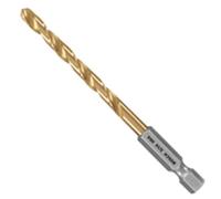 BOSCH TI2139IM - Broca de metal con revestimiento de nitruro de titanio de 3/16 x 3-1/2 pulgadas, resistente al impacto, vástago hexagonal ideal para aceros al carbono de calibre pesado, metal de