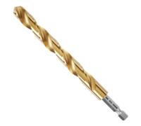 BOSCH TI2155IM - Broca de metal con revestimiento de nitruro de titanio resistente al impacto con vástago hexagonal nominal de impacto, ideal para aceros al carbono de calibre pesado, metal de calibre