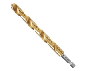 BOSCH TI2155IM - Broca de metal con revestimiento de nitruro de titanio resistente al impacto con vástago hexagonal nominal de impacto, ideal para aceros al carbono de calibre pesado, metal de calibre