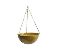 Bosiyrggrl Jardinera Colgante Decorativa de Metal para Interiores, Decoración Artística, Cesta Colgante para Suculentas, Accesorio de Jardín, Dorada, Grande