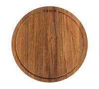 BOSKA Piedra de pizza Friends S - Marron tabla de roble - Pizza, tapas y otro aperitivos - Con un borde de recogida - 24 cm